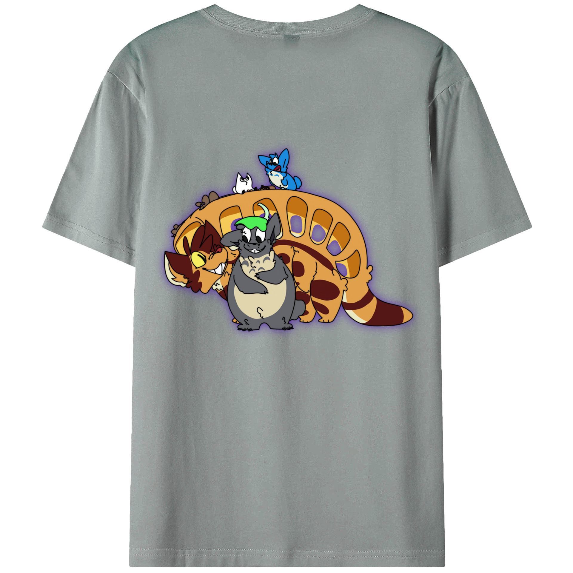 （画像用） となりのトトロ 草壁メイ 草壁サツキ My Neighbor Totoro Satsuki Kusakabe Mei Kusakabe 綿100％ メンズ半袖Tシャツ（バックプリント） 通気性